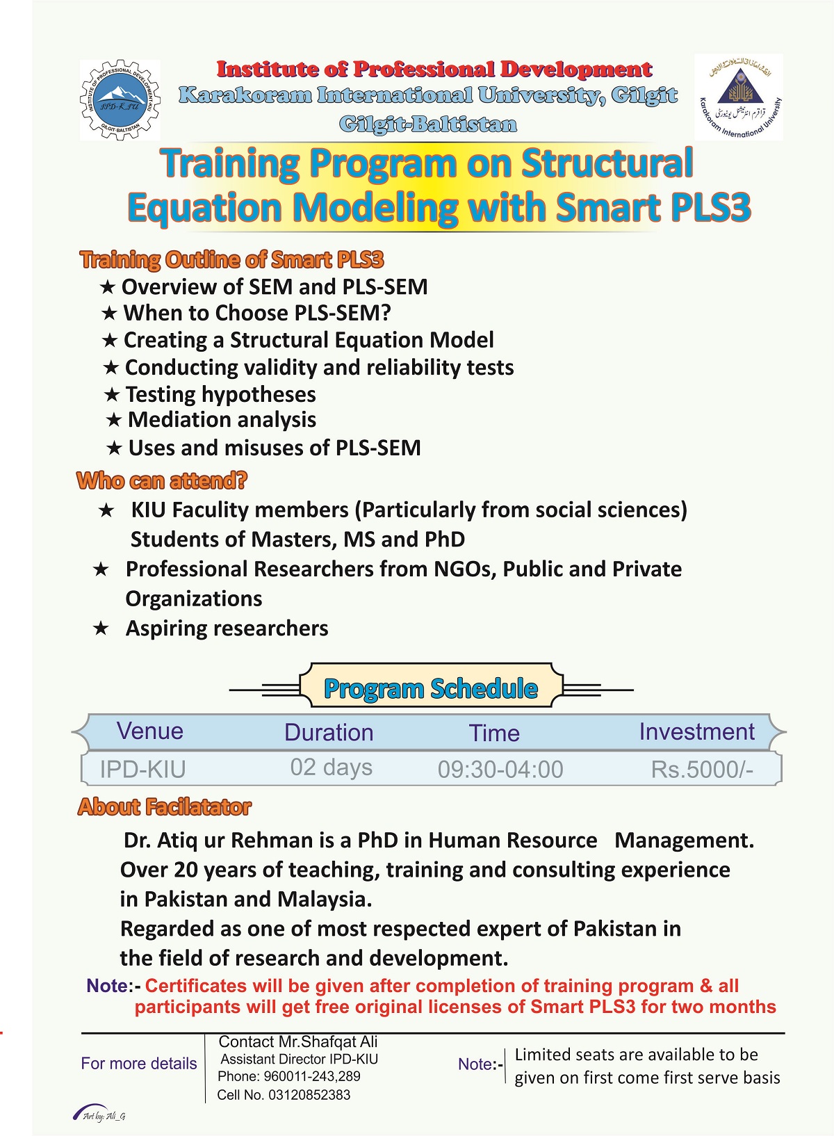 Training Program on Structural Equation Modeling with Smart PLS3